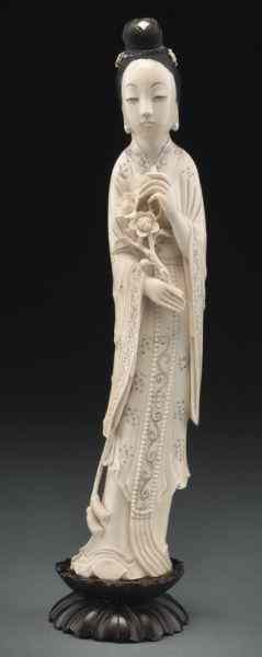 Appraisal: Chinese carved ivory figure International buyers should note that several