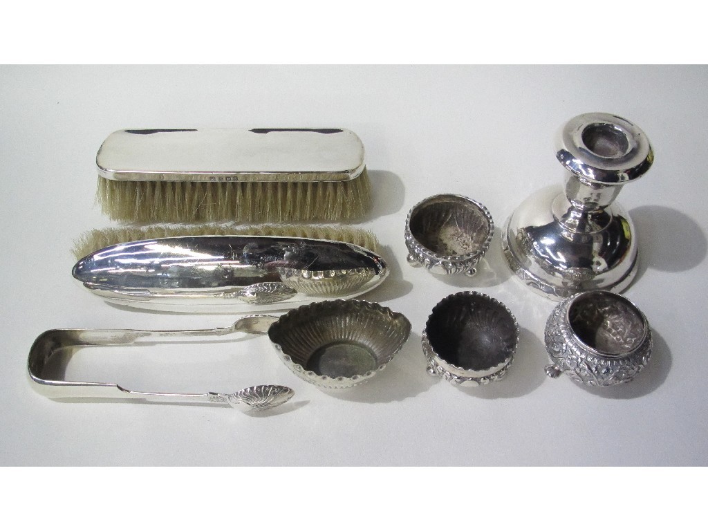 Appraisal: Lot comprising assorted EP and silver items brushes candl