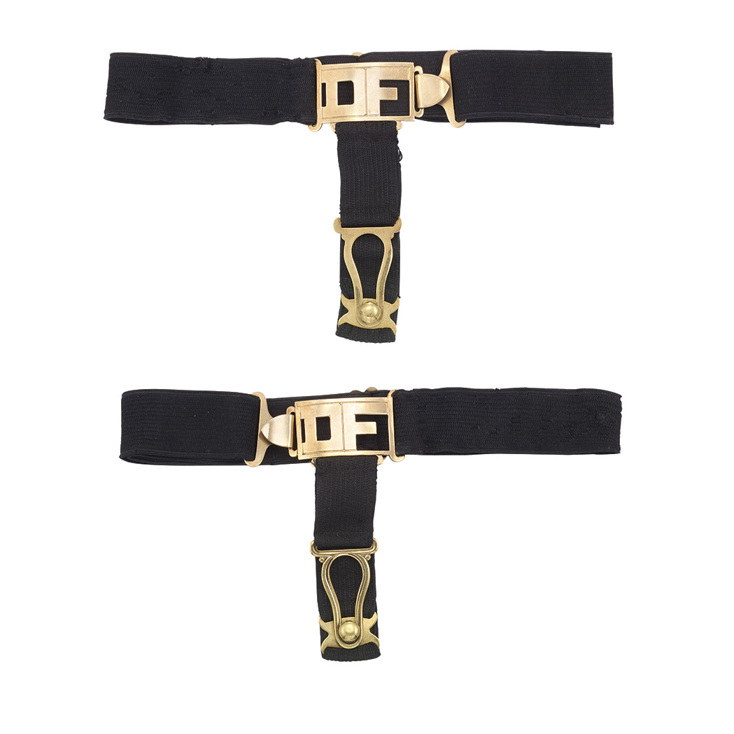 Appraisal: Pair of Gold and Elastic Sock Garters kt gold with