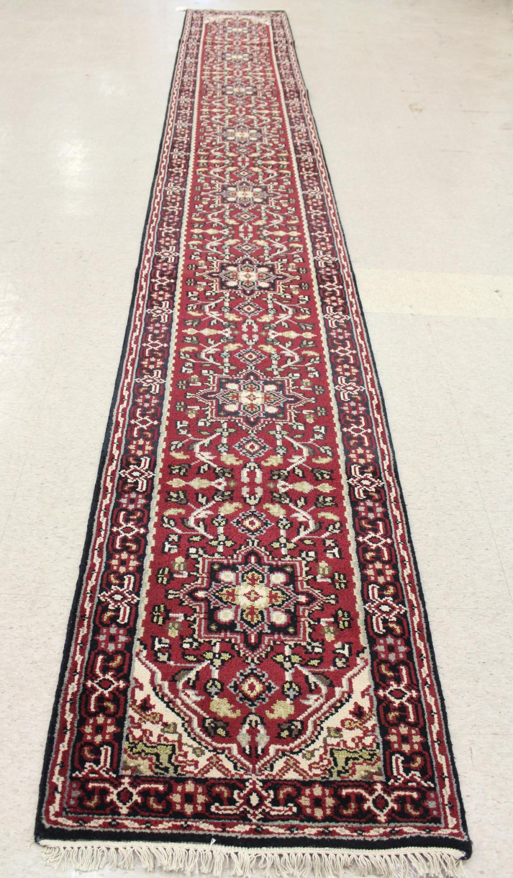 Appraisal: HAND KNOTTED ORIENTAL RUNNER Indo-Persian ' x '