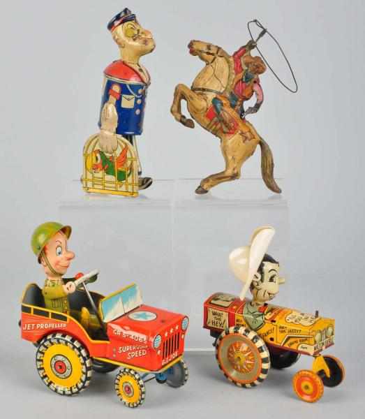 Appraisal: Lot of Tin Litho Wind-Up Toys American Working Includes one