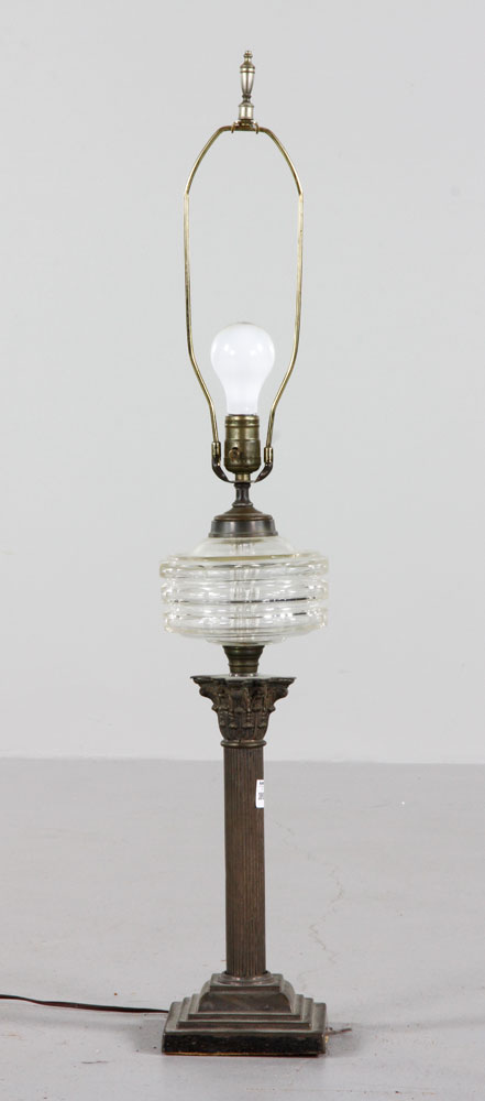 Appraisal: - th C Brass Table Lamp th century table lamp