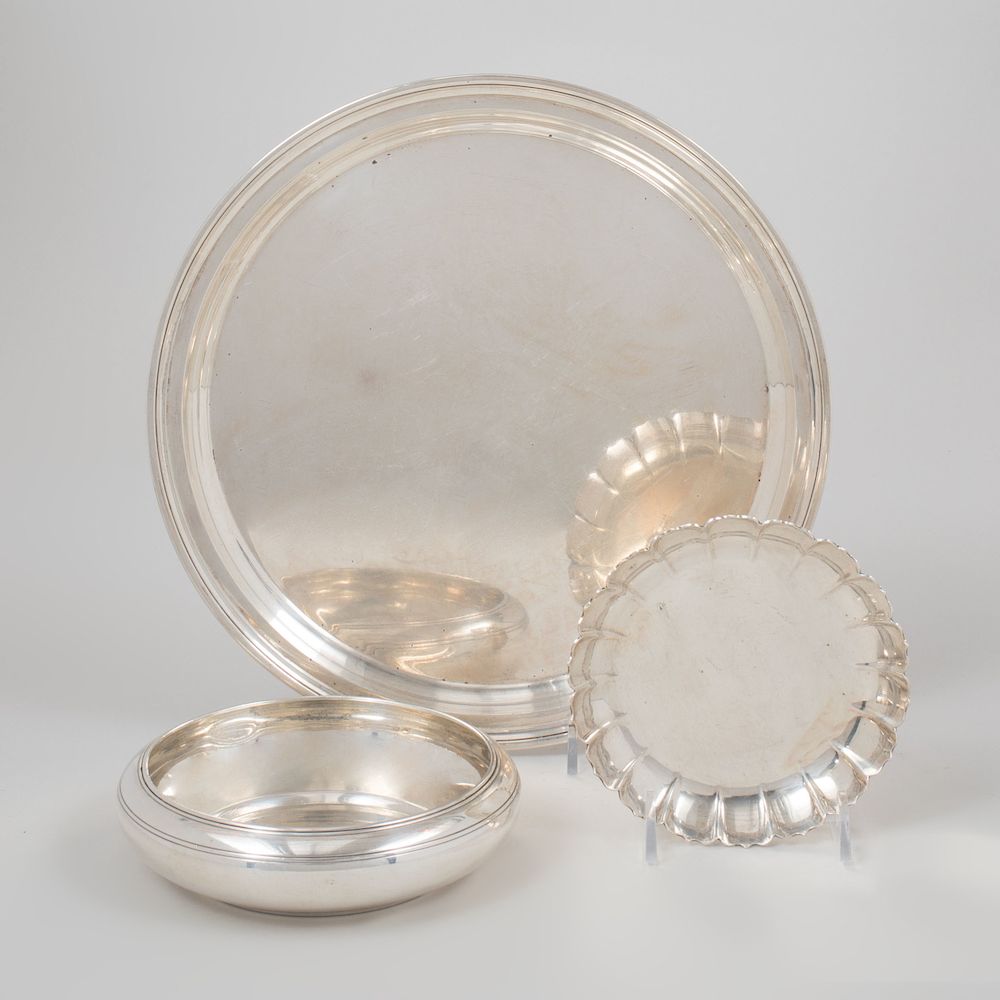 Appraisal: A Tiffany Silver Tray and Two Tiffany Silver Bowls Each