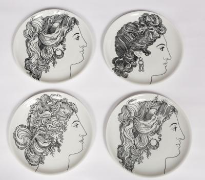 Appraisal: A set of four Fornasetti Milano Le Bellezze plates each