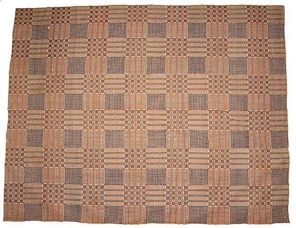 Appraisal: OVERSHOT COVERLETS American ca wool and cotton Two overshot coverlets