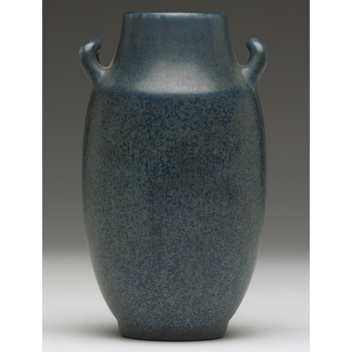 Appraisal: Rookwood vase double handled shape under a blue crystalline glaze