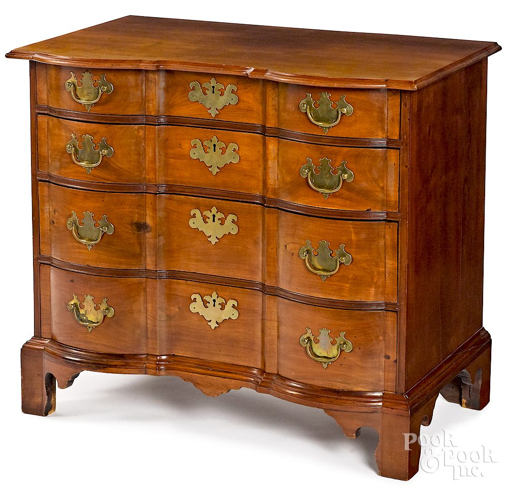 Appraisal: Massachusetts Chippendale chest of drawers Exclusive on Bidsquare Massachusetts Chippendale