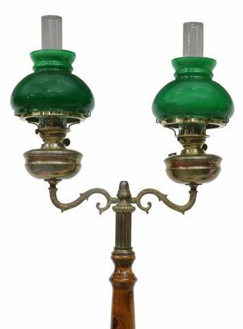 Appraisal: Scarce English Duplex double kerosene oil floor lamp early th