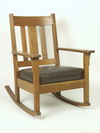 Appraisal: ROCKING CHAIRS - Lady's and gent's mission oak rockers by