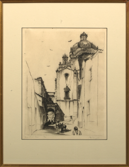 Appraisal: Morris Henry Hobbs American Louisiana - Taxco Cathedral Mexico etching