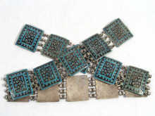 Appraisal: A silver belt comprising linked rectangular panels in cloisonne enamel