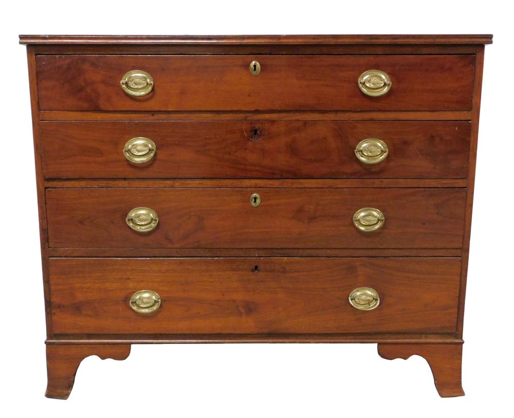 Appraisal: Chest of drawers Delaware Valley c walnut oblong top with