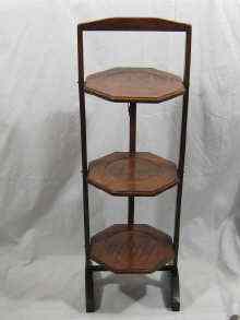 Appraisal: A 's oak folding cake stand cm high