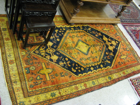 Appraisal: PERSIAN MALAYER AREA RUG centralized geometric superimposed medallions stylized floral