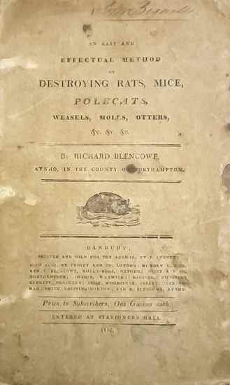 Appraisal: Rat Catching - Blencowe Richard An Easy and Effectual Method