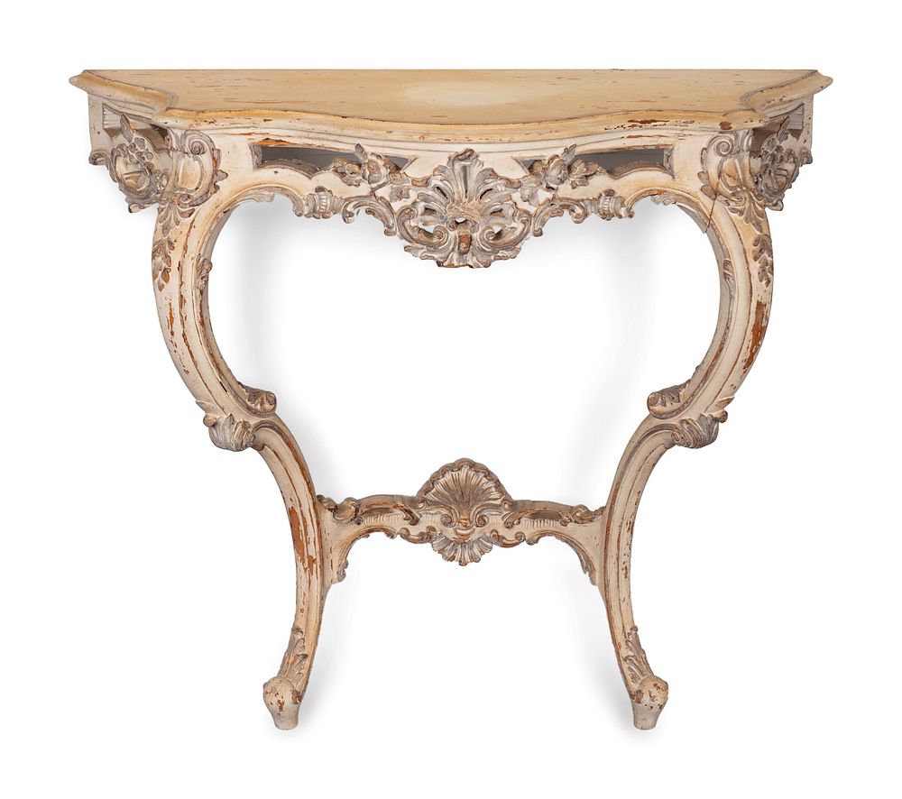 Appraisal: A Louis XV Style Carved and Painted Console Height x