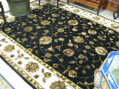 Appraisal: VERY FINE ORIENTAL SILK AND WOOL CARPET with raised silk