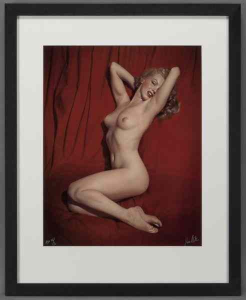 Appraisal: Tom Kelley ''Marilyn Monroe on Red Velvet Pose '' Fuji