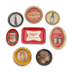 Appraisal: A Collection of Ten Tin Lithographed Advertising Tip Trays including