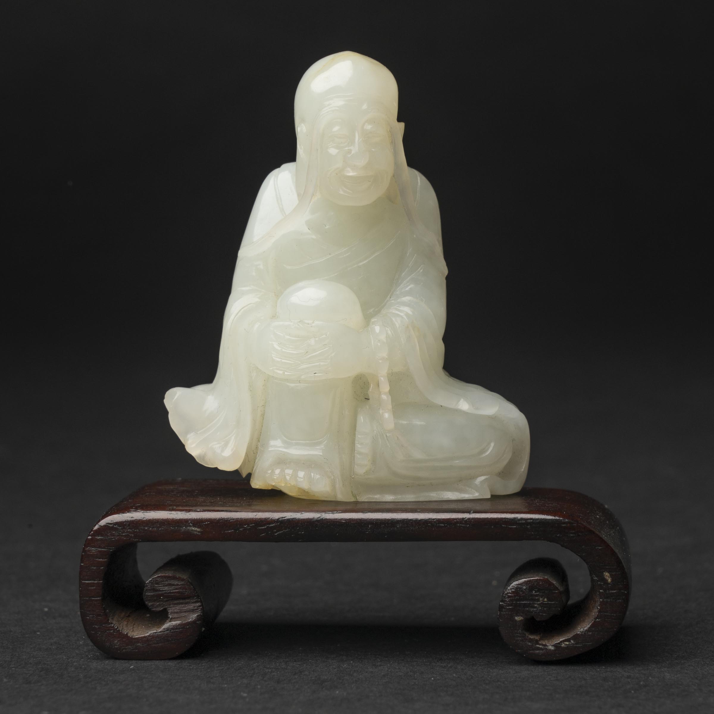 Appraisal: A White Jade Figure of a Luohan Qianlong Period th