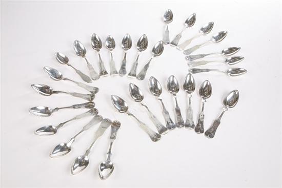 Appraisal: TWENTY-EIGHT SILVER TEASPOONS All Cincinnati or northern Kentucky nd quarter-