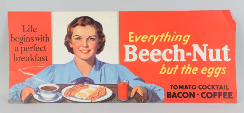 Appraisal: Beech - Nut 's- 's Cardboard Poster Features wonderful artwork