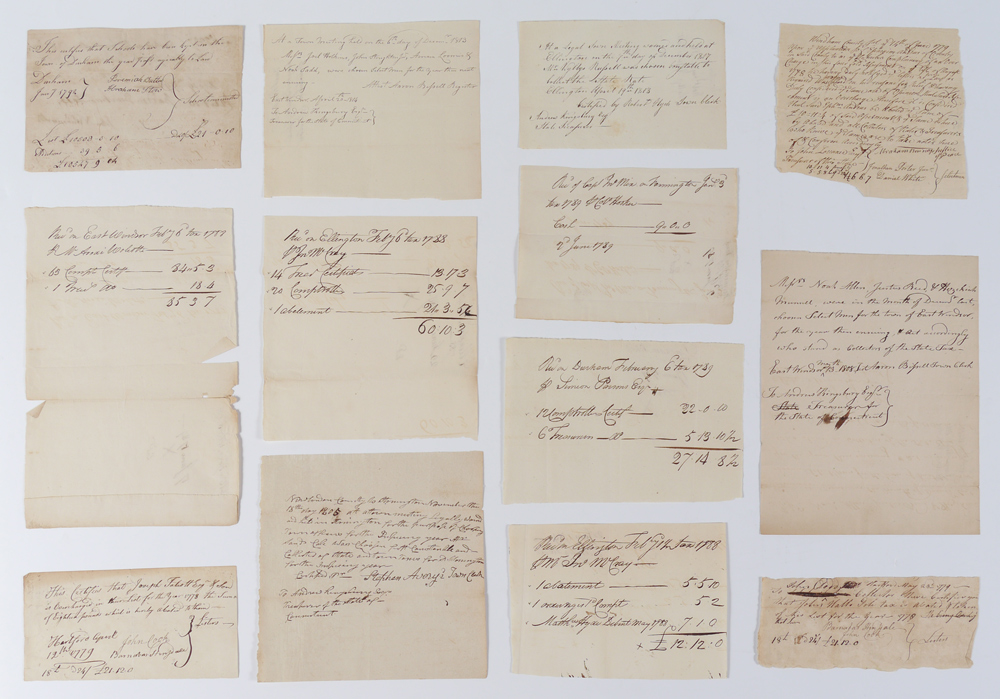 Appraisal: GROUP OF COLONIAL CONNECTICUT DOCUMENTS From the original auction catalog