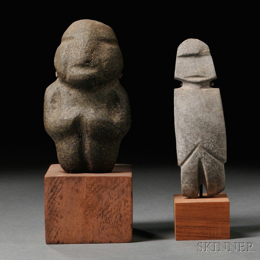 Appraisal: Two Mezcala Carved Stone Figures Guerrero Mexico c B C