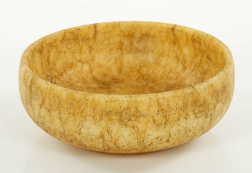 Appraisal: - Chinese Carved Stone Bowl Chinese bowl carved stone with