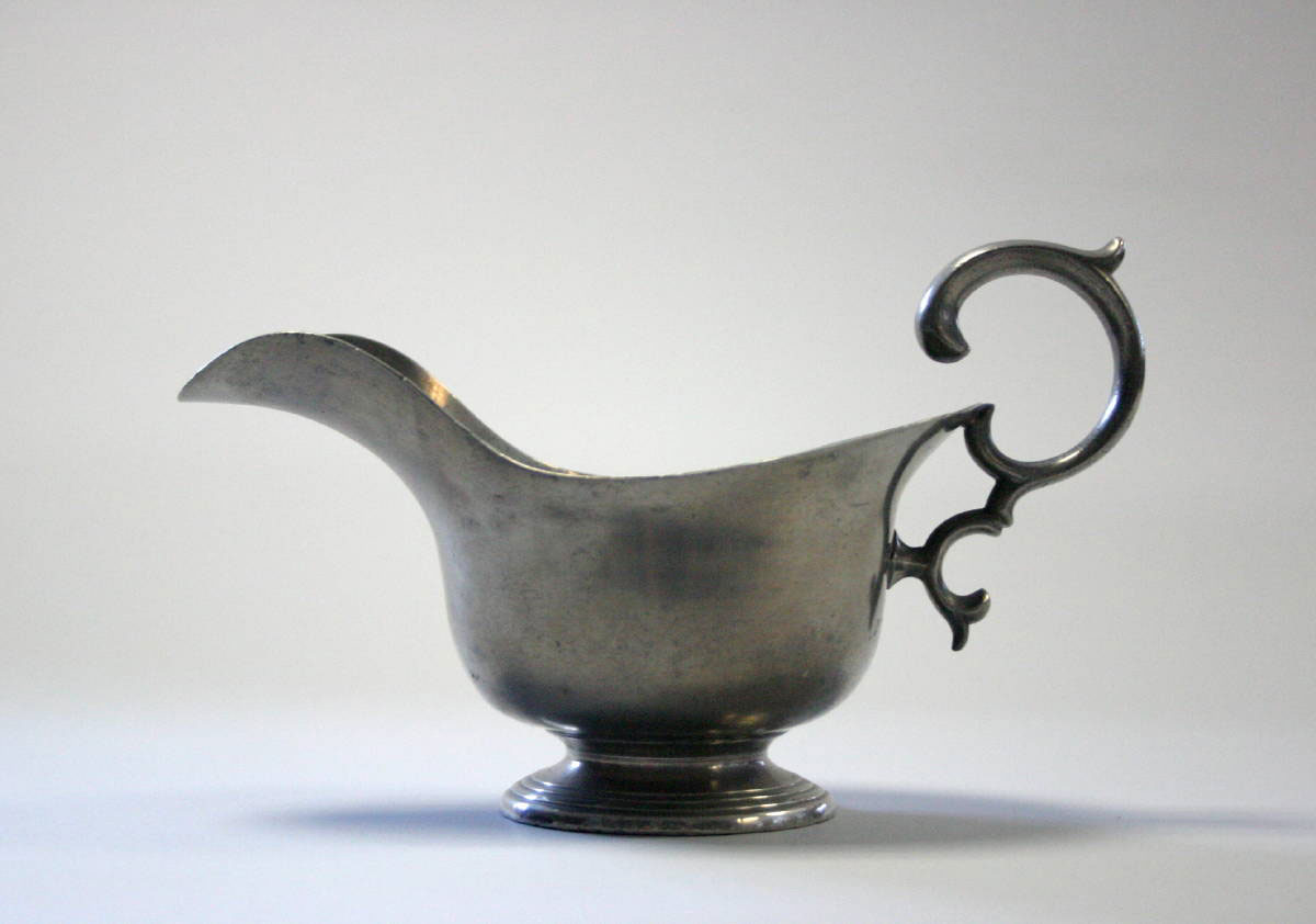 Appraisal: PEWTER SAUCEBOAT ATTRIBUTED TO HENRY JOSEPH LONDON ENGLAND CIRCA -