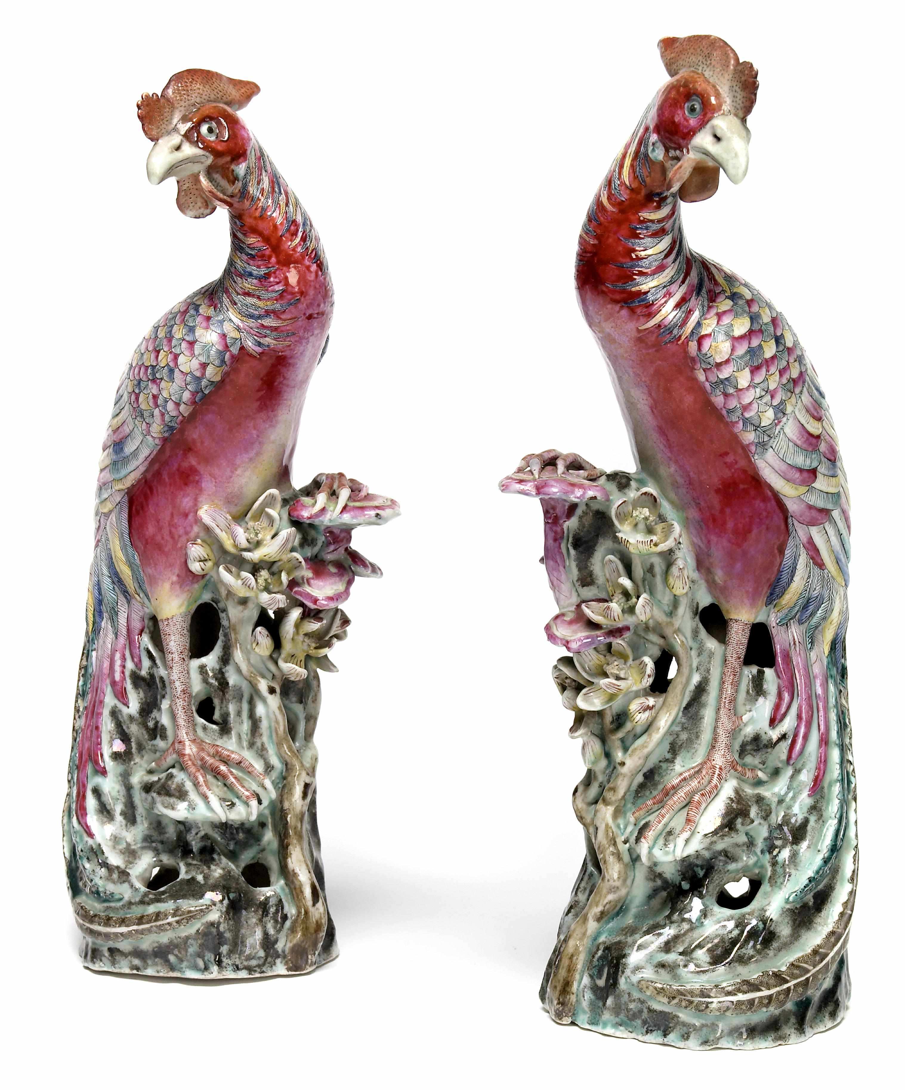 Appraisal: A pair of Chinese export famille rose porcelain figures of