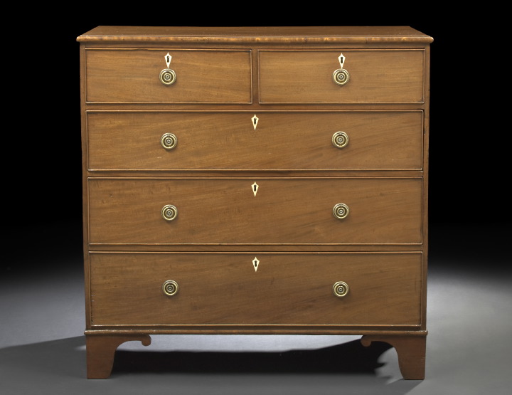 Appraisal: George III-Style Mahogany Chest mid- th century the rectangular top