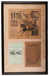 Appraisal: Framed Forepaugh and L B Lent Circus Ephemera s Including