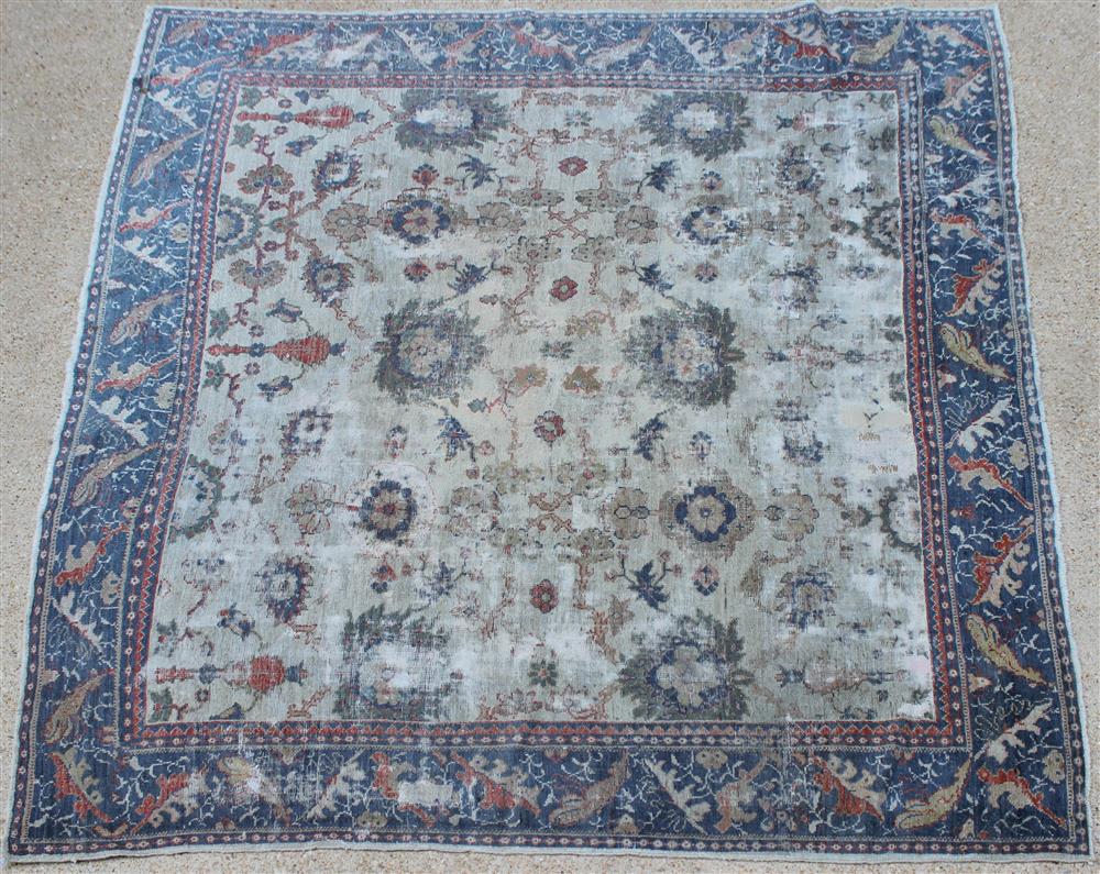 Appraisal: ANTIQUE PERSIAN MAHAL WOOL RUG having large palmettes and stylized