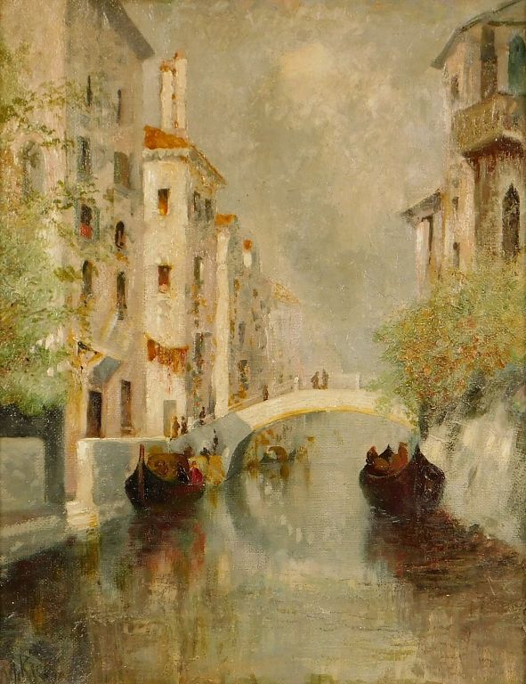 Appraisal: Martin Rico y Ortega Impressionist Canal Painting Martin Rico y