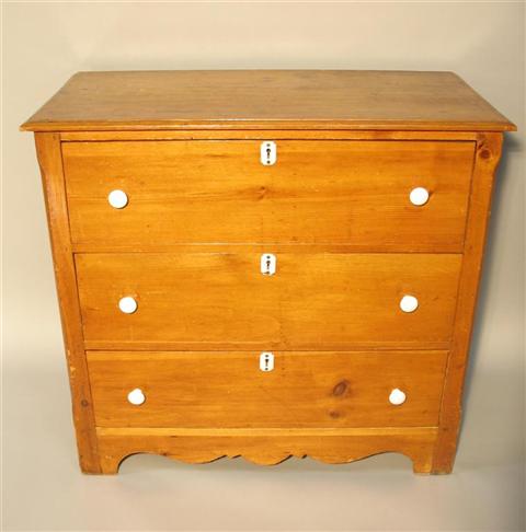 Appraisal: EMPIRE STYLE PINE CHEST OF DRAWERS the rectangular top with