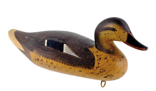 Appraisal: Black duck decoy Havre de Grace MD painted and carved