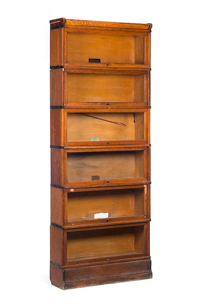 Appraisal: Section Globe Wernicke Oak Barrister Bookcase Measures tall x wide