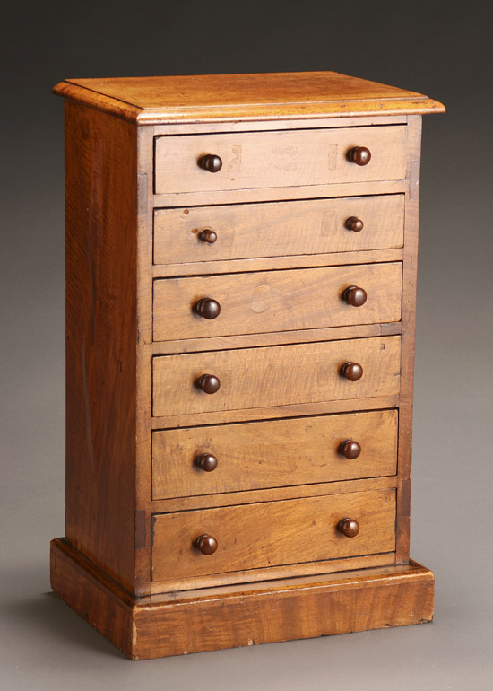 Appraisal: Victorian Mahogany Diminutive Tall Chest of Drawers Last Quarter th