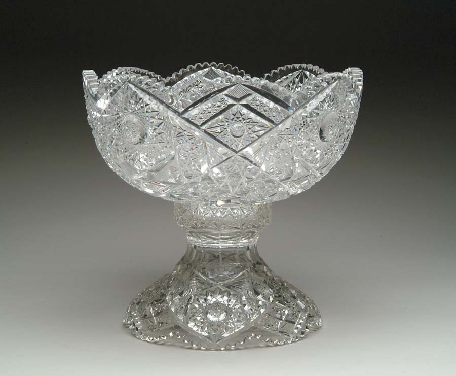 Appraisal: TWO PIECE CUT GLASS PUNCHBOWL Wonderful two piece punchbowl is