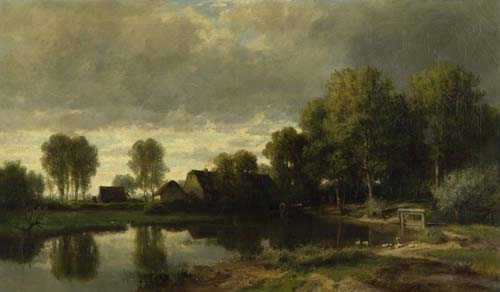 Appraisal: FR LICHER OTTO Solothurn - Munich Evening landscape Oil on