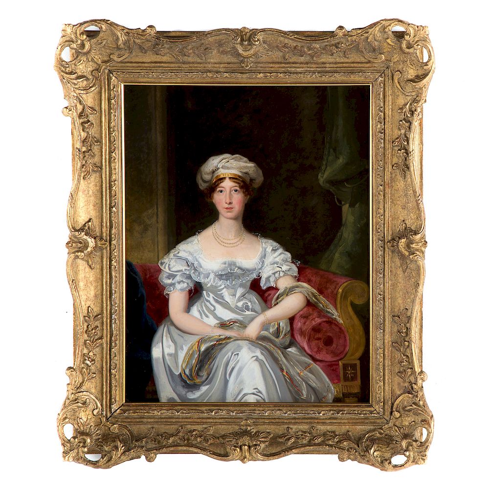 Appraisal: American School th c Portrait of a Lady Oil on