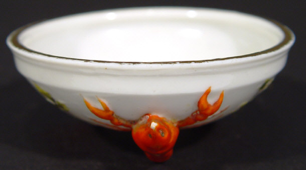 Appraisal: th Century continental porcelain salt supported by three lobster feet