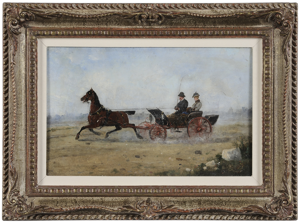 Appraisal: French School early- th century Carriage Ride possibly signed lower