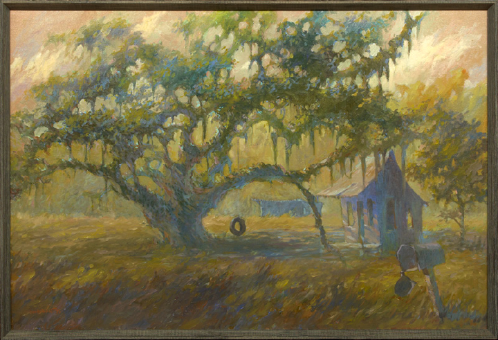 Appraisal: Don Wright American Louisiana - Cabin on the Bayou oil