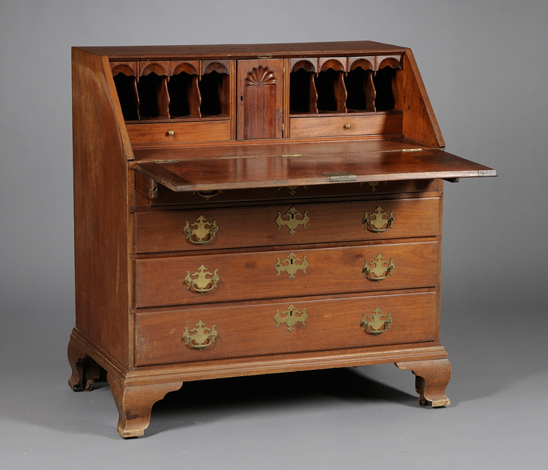 Appraisal: Chippendale Walnut Slant-lid Desk wd in