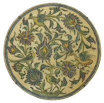 Appraisal: A Large Persian Tile ca Century A round tile or