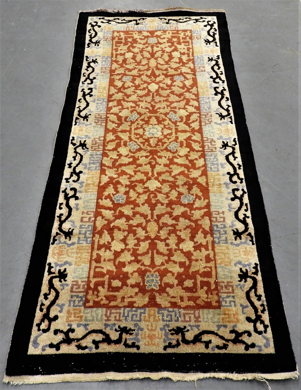 Appraisal: CHINESE ART DECO WOOL CARPET RUG RUNNER China Art DecoCentral