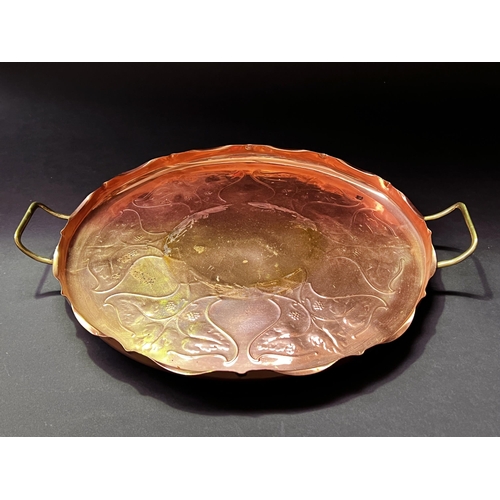 Appraisal: Art Nouveau copper twin handle tray approx cm W