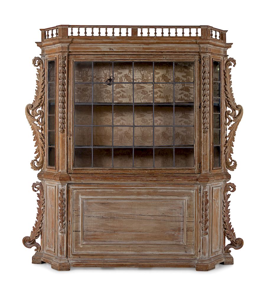 Appraisal: An Italian Cerused Walnut Bookcase An Italian Cerused Walnut Bookcase